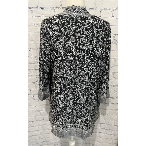 Isaac Mizrahi women’s jacket Cardigan Black And White Size Large - Picture 4 of 6